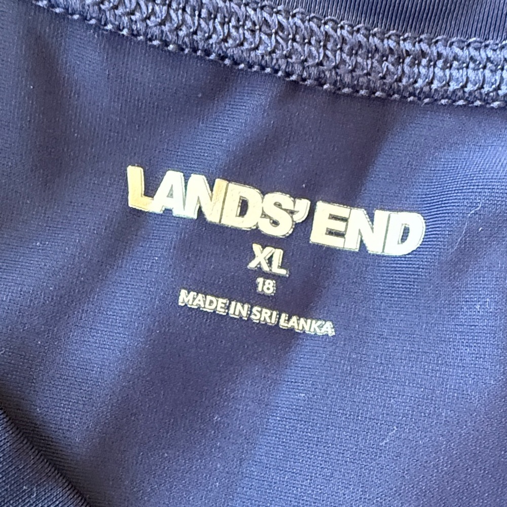 Women's - Land's' End - Short Sleeve Full-Zip Rash Guard - Size XL(18) - Navy - Picture 4 of 10